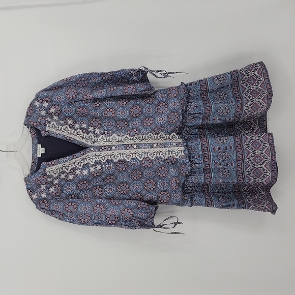 Sundance Blue Patern Drop Waist Tunic Dress Size XS - Picture 1 of 8